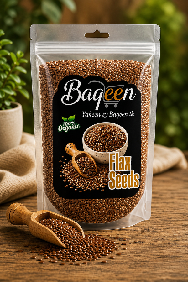 Baqeen 100% Organic Flax Seeds – Premium Quality