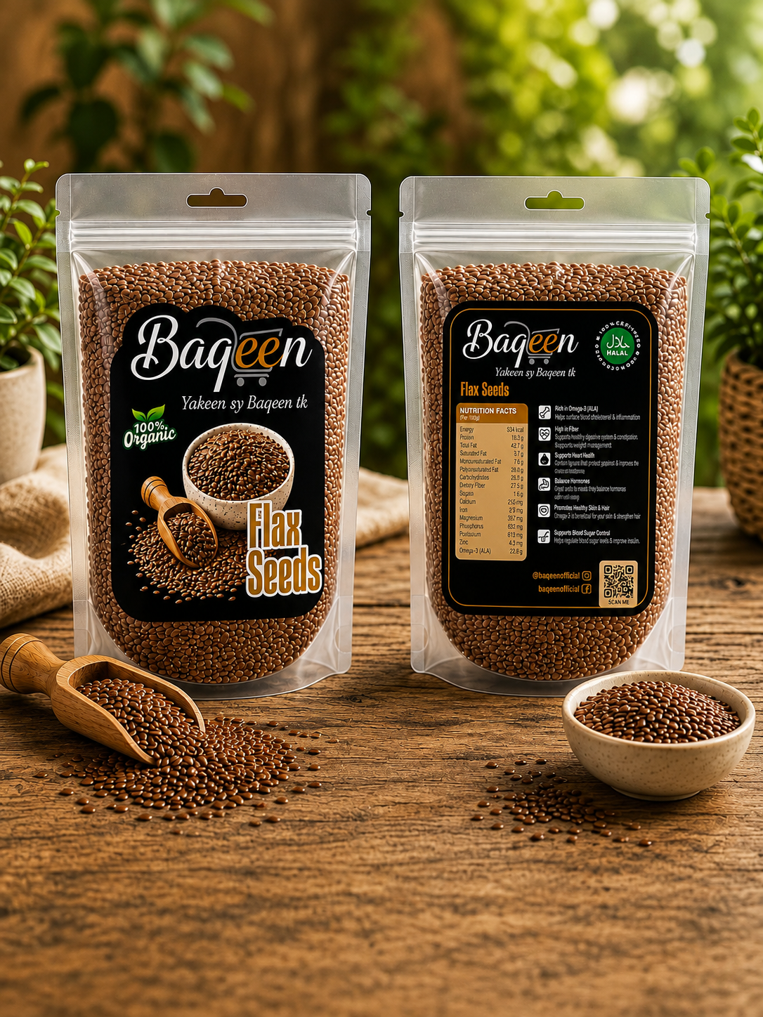 Baqeen 100% Organic Flax Seeds – Premium Quality