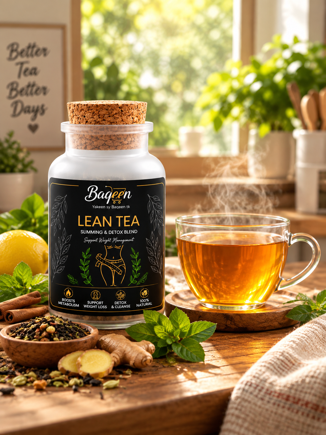 Baqeen Lean Tea – Slimming & Detox Herbal Tea Blend 150 g