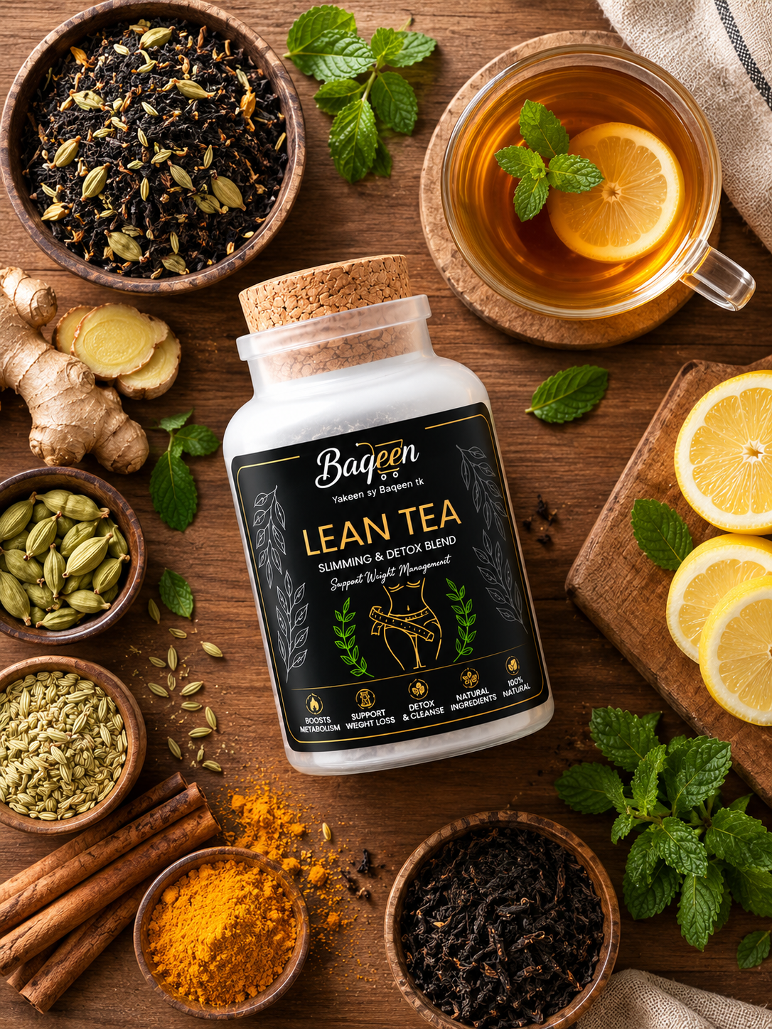 Baqeen Lean Tea – Slimming & Detox Herbal Tea Blend 150 g