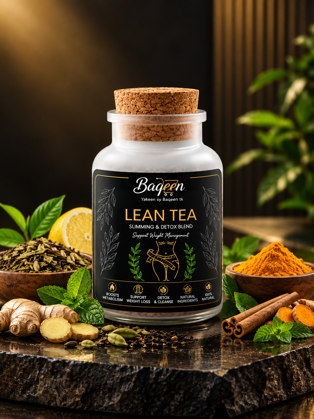 Baqeen Lean Tea – Slimming & Detox Herbal Tea Blend 150 g