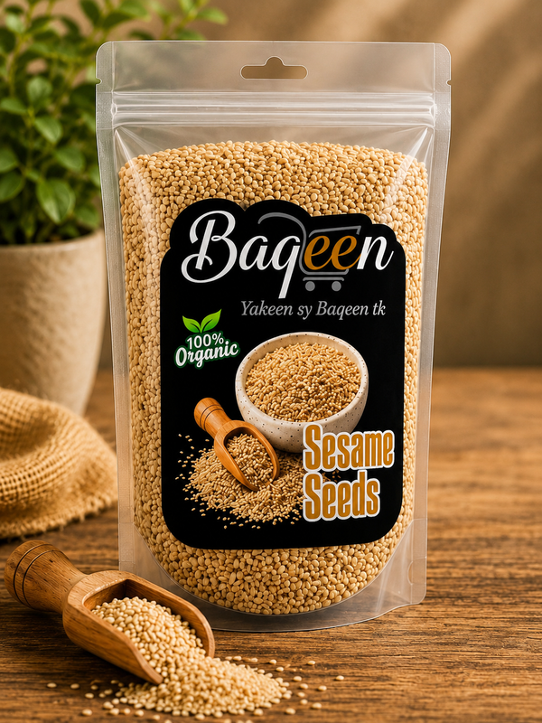 Baqeen™ 100% Organic Natural Sesame Seeds (Til) – Premium Halal Quality
