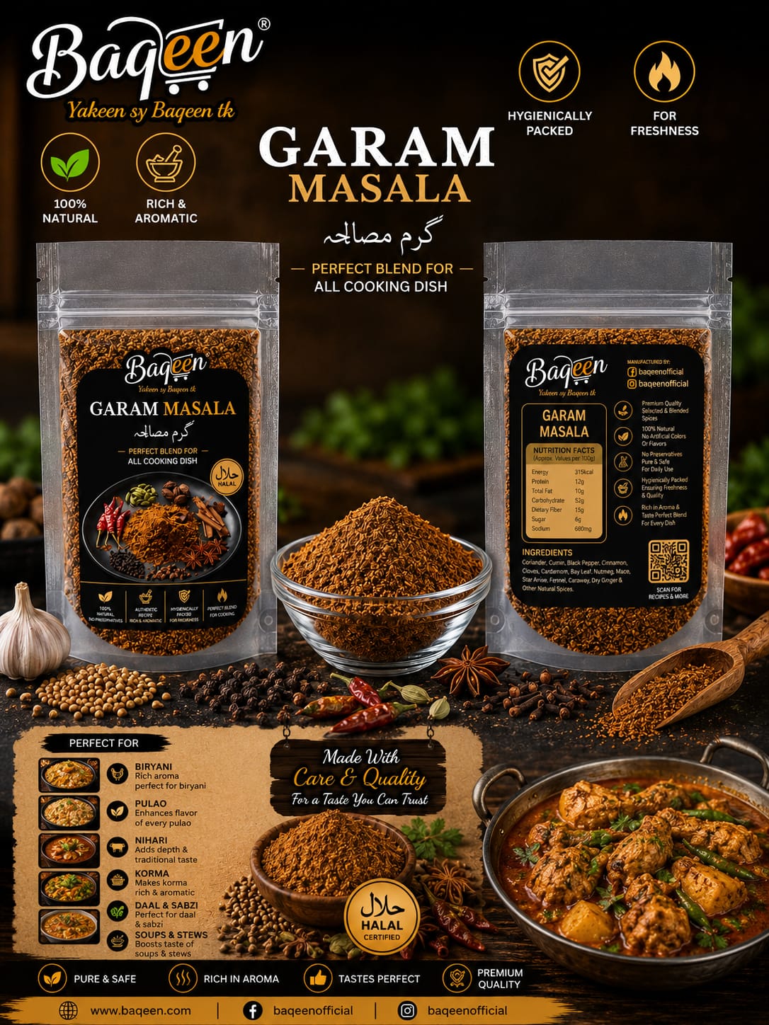Baqeen Garam Masala – Premium Blended Authentic Cooking Spice Mix