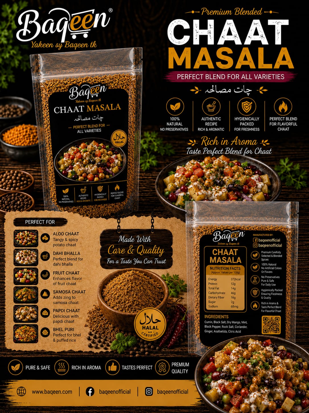 Baqeen Chaat Masala – Premium Blended Authentic Chaat Spice Mix