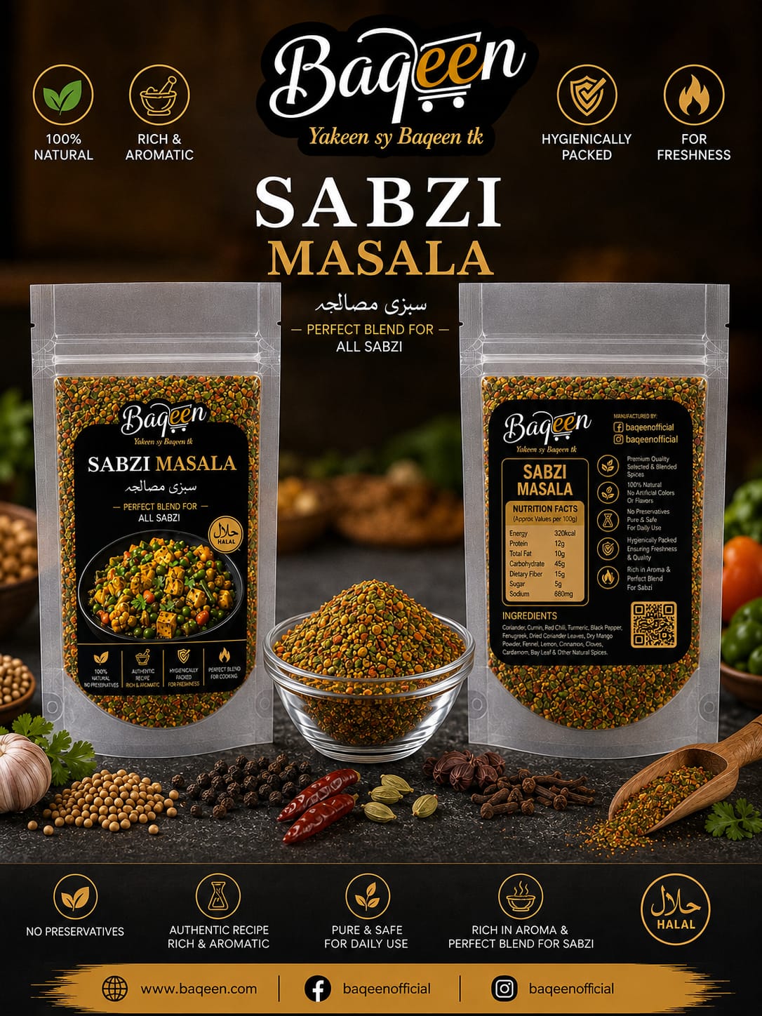 Baqeen Sabzi Masala – Premium Blended Authentic Vegetable Spice Mix